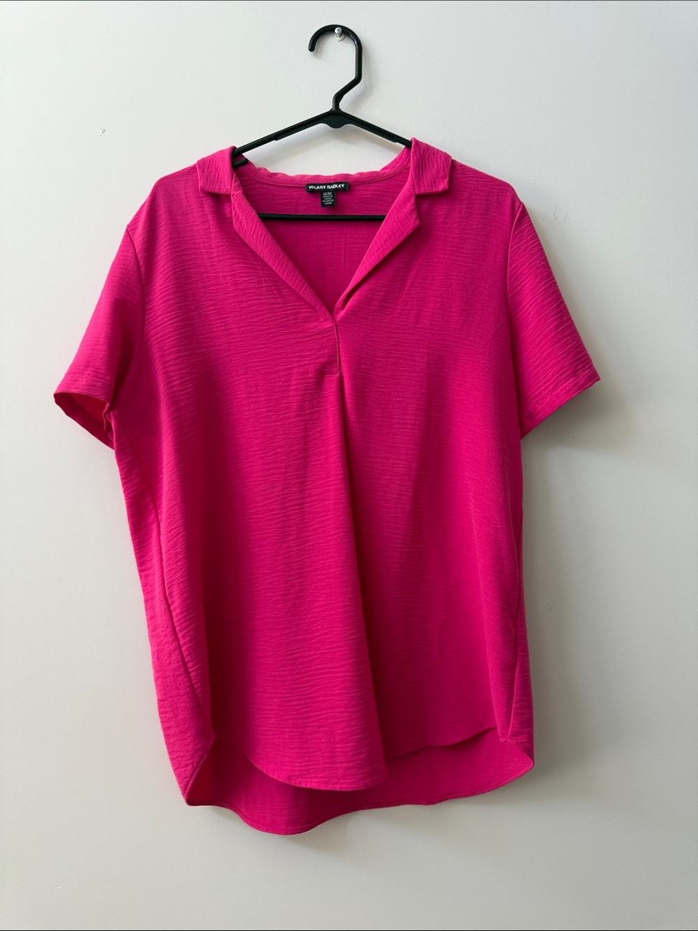 Relaxed Split-Neck Blouse in Fuchsia by Pleasant Valley